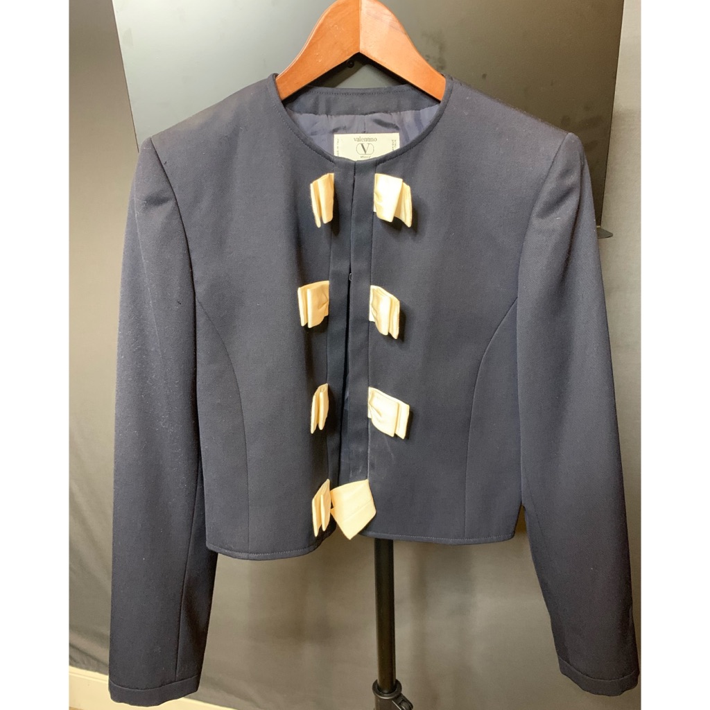 Authentic Valentino Navy Blue Cropped Blazer
